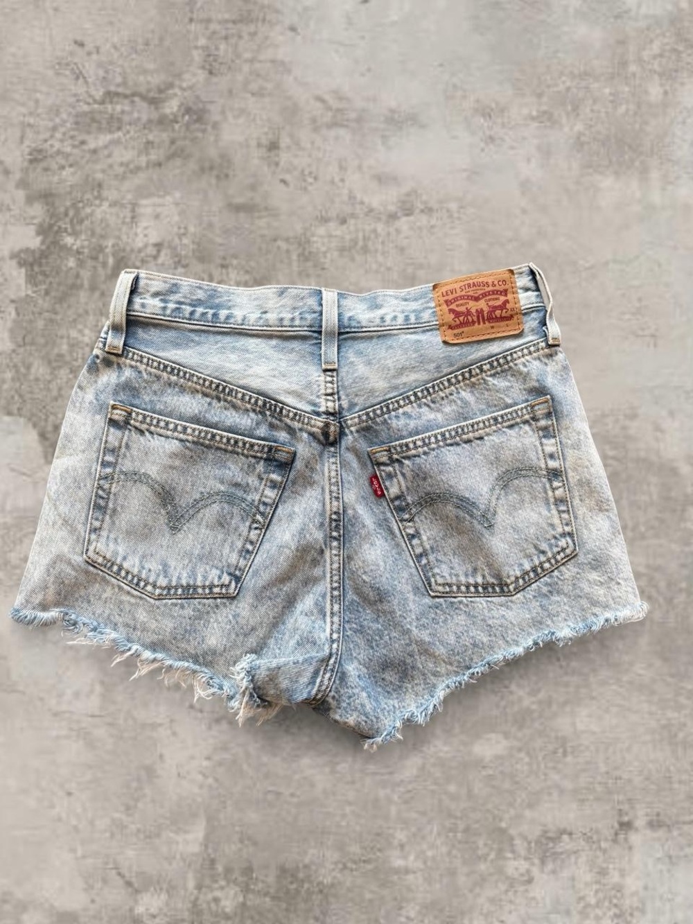 Levi's 501 Lightwash Denim Cutoff Shorts with Frayed Hem
